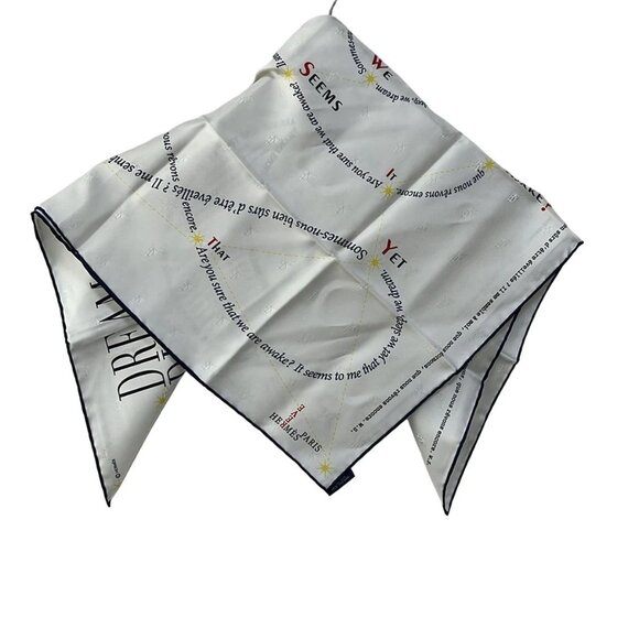 HERMES Carre 70  White Dark Navy Multi Scarf 246-071225 - Picture 2 of 6